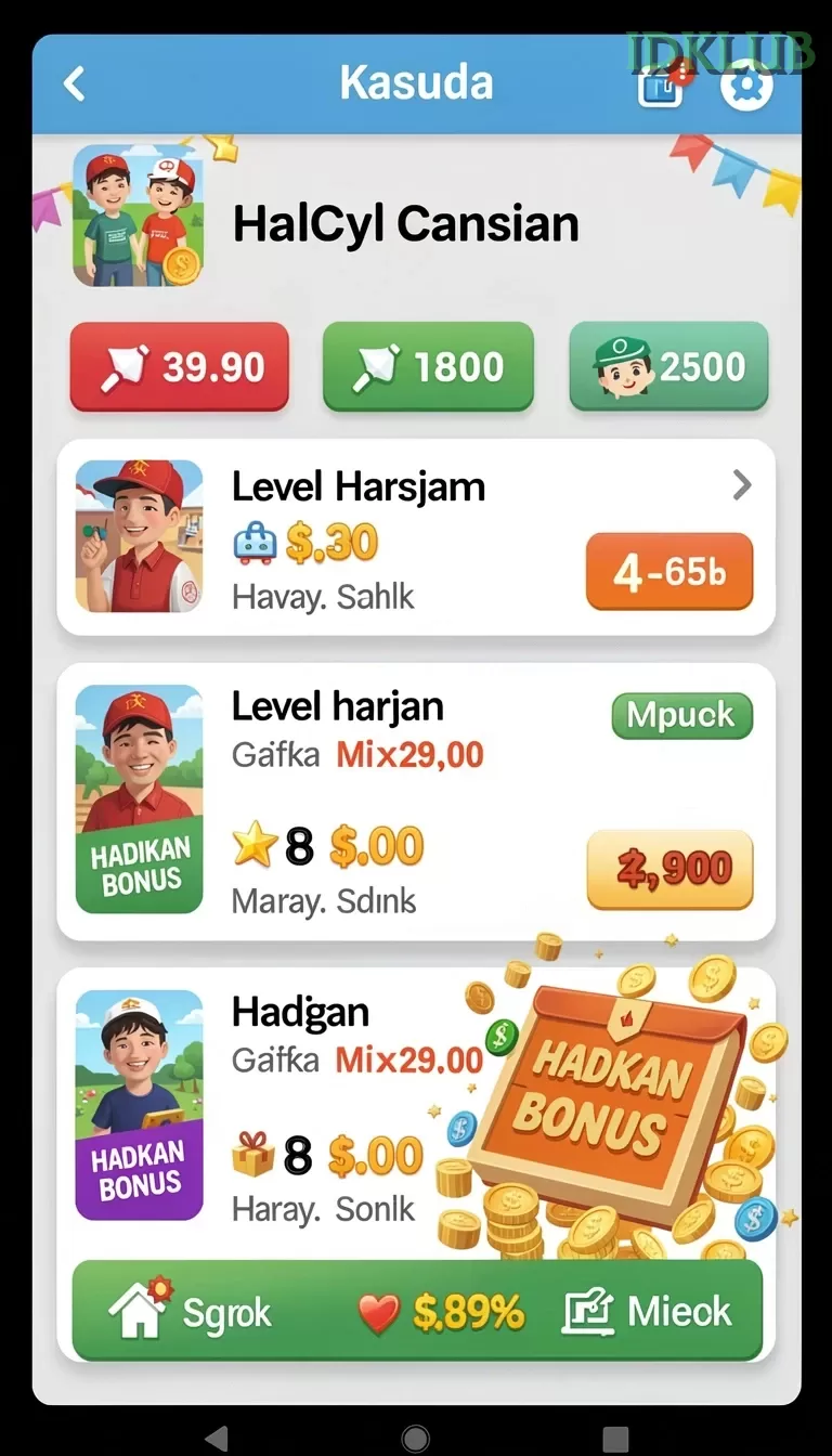 Cuplikan layar HARTA138 — menu navigasi