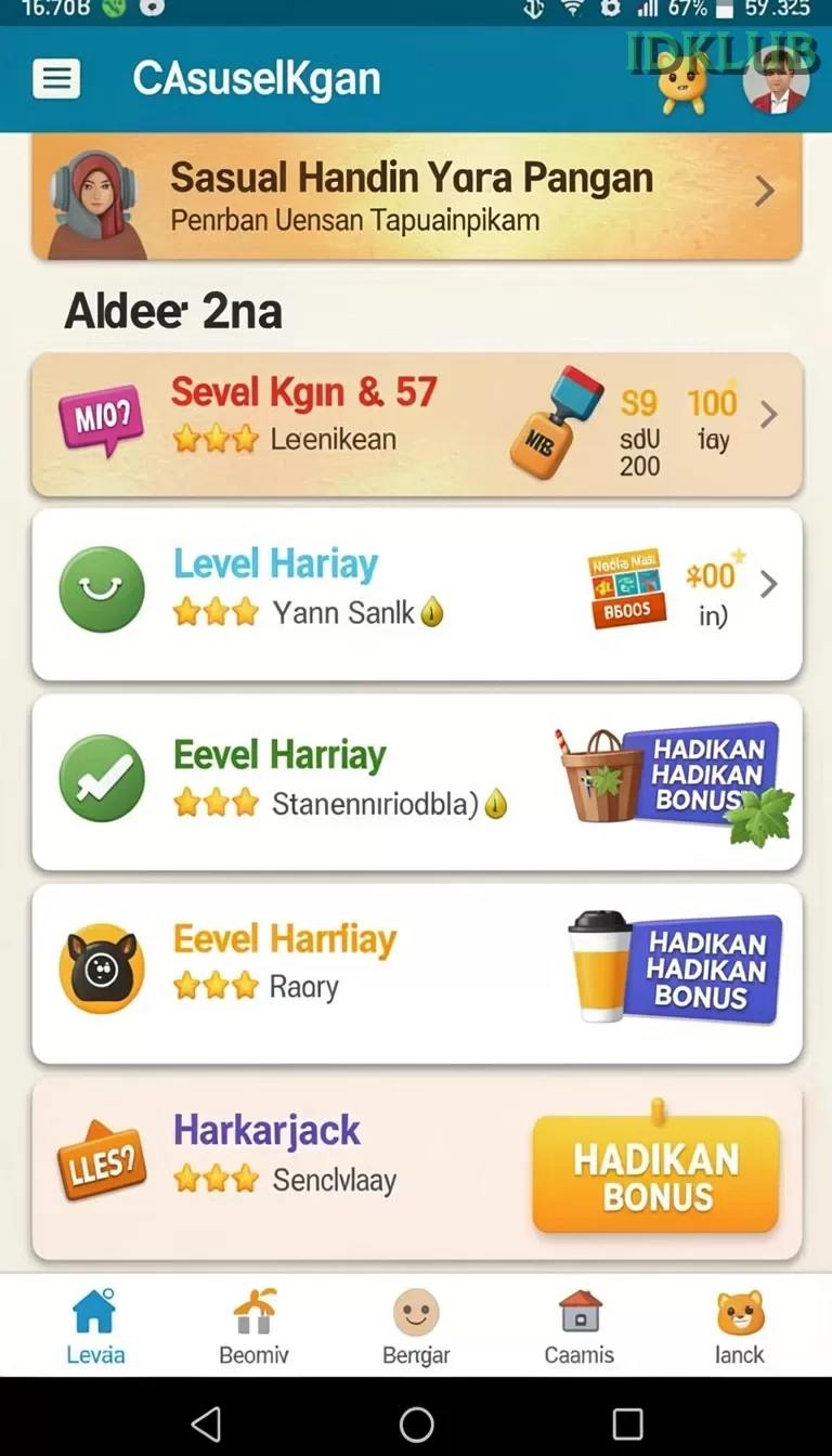 Cuplikan layar KA789 — menu navigasi